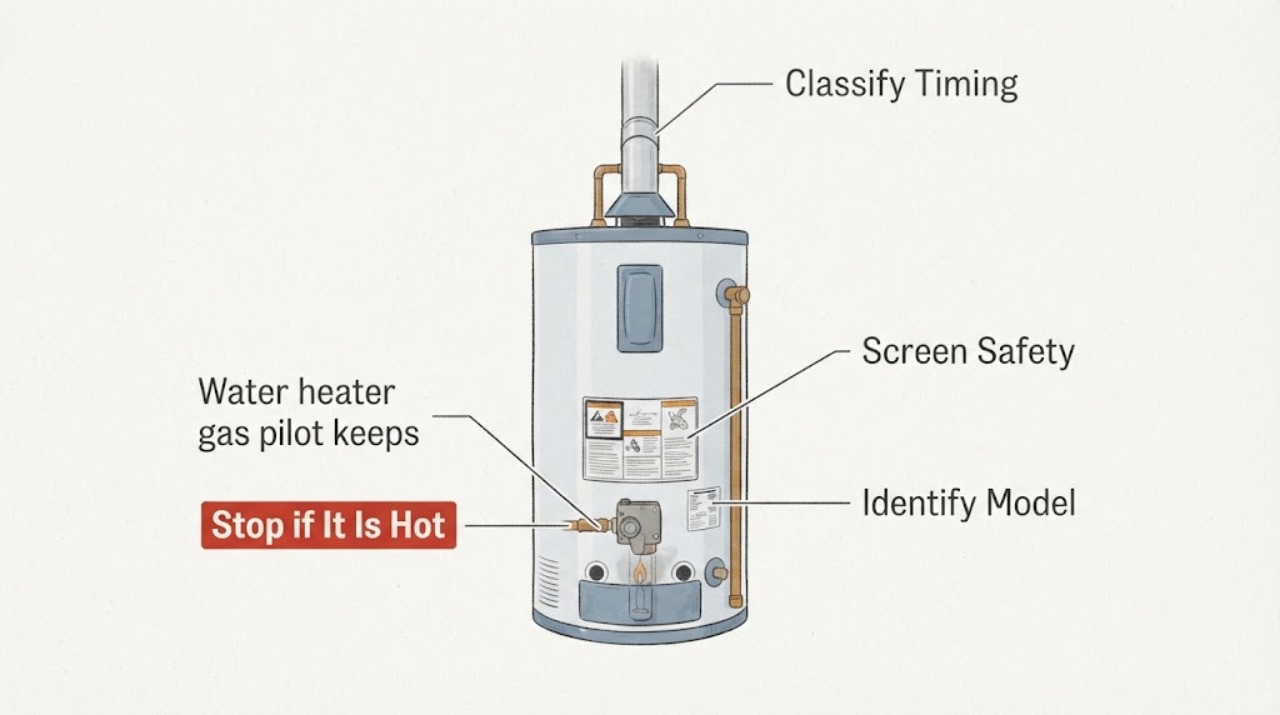Water heater gas pilot keeps