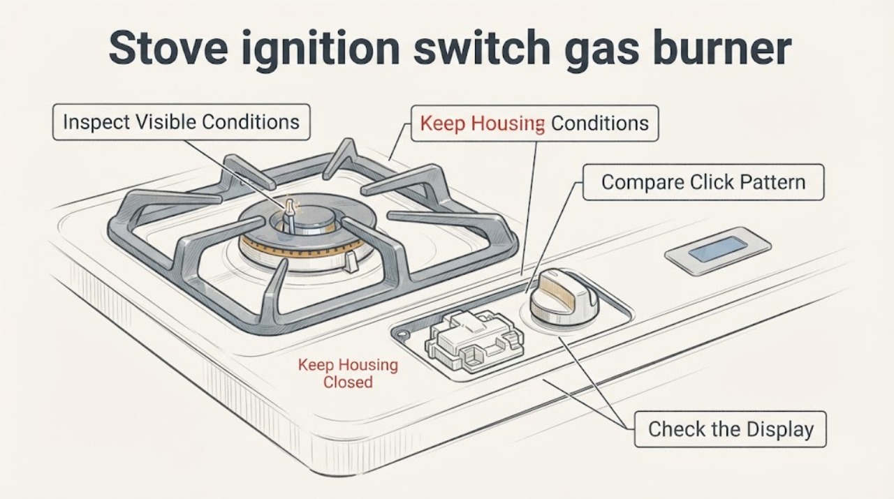 Stove ignition switch gas burner