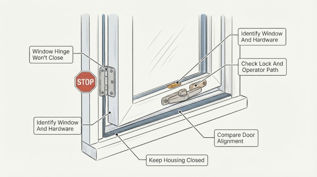 Window Hinge Won't Close