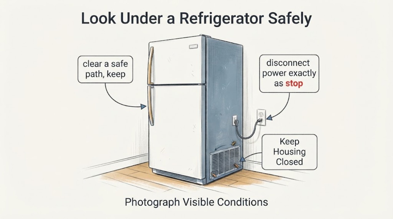 Look Under a Refrigerator Safely