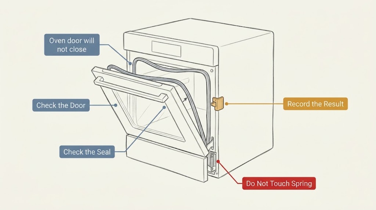 Oven door will not close