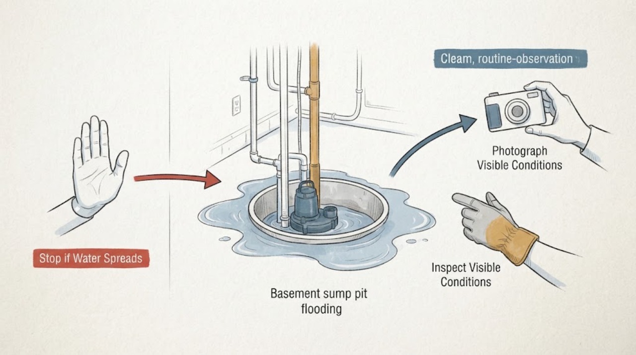 Basement sump pit flooding