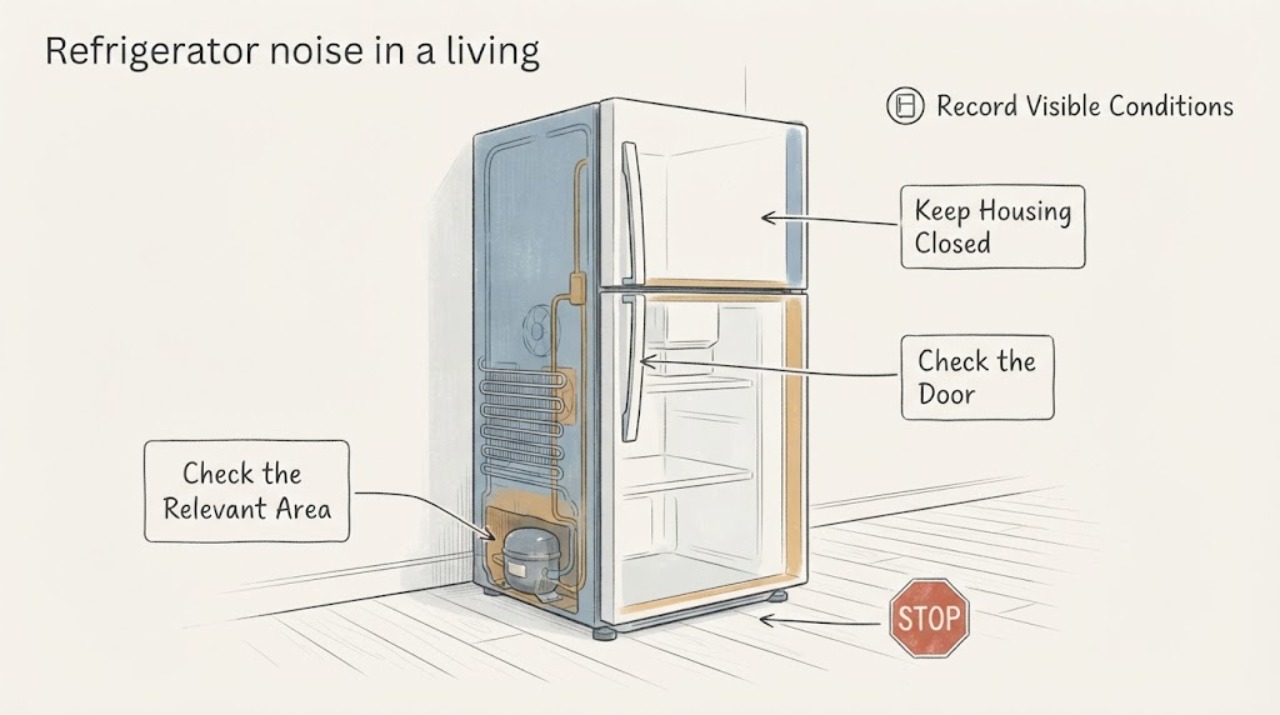Refrigerator noise in a living