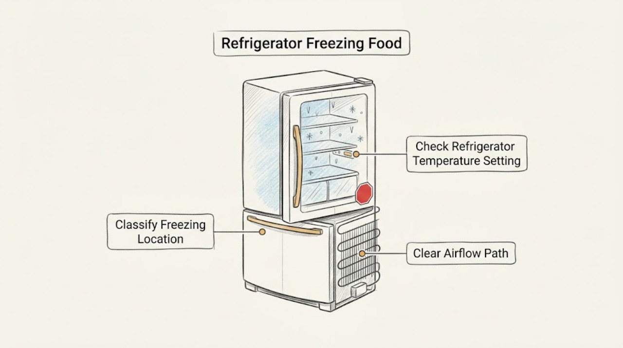 Refrigerator Freezing Food