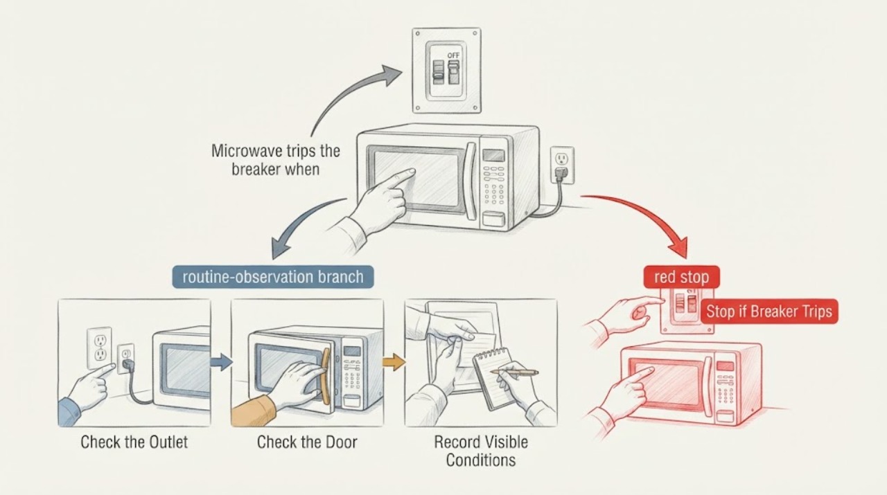Microwave trips the breaker when