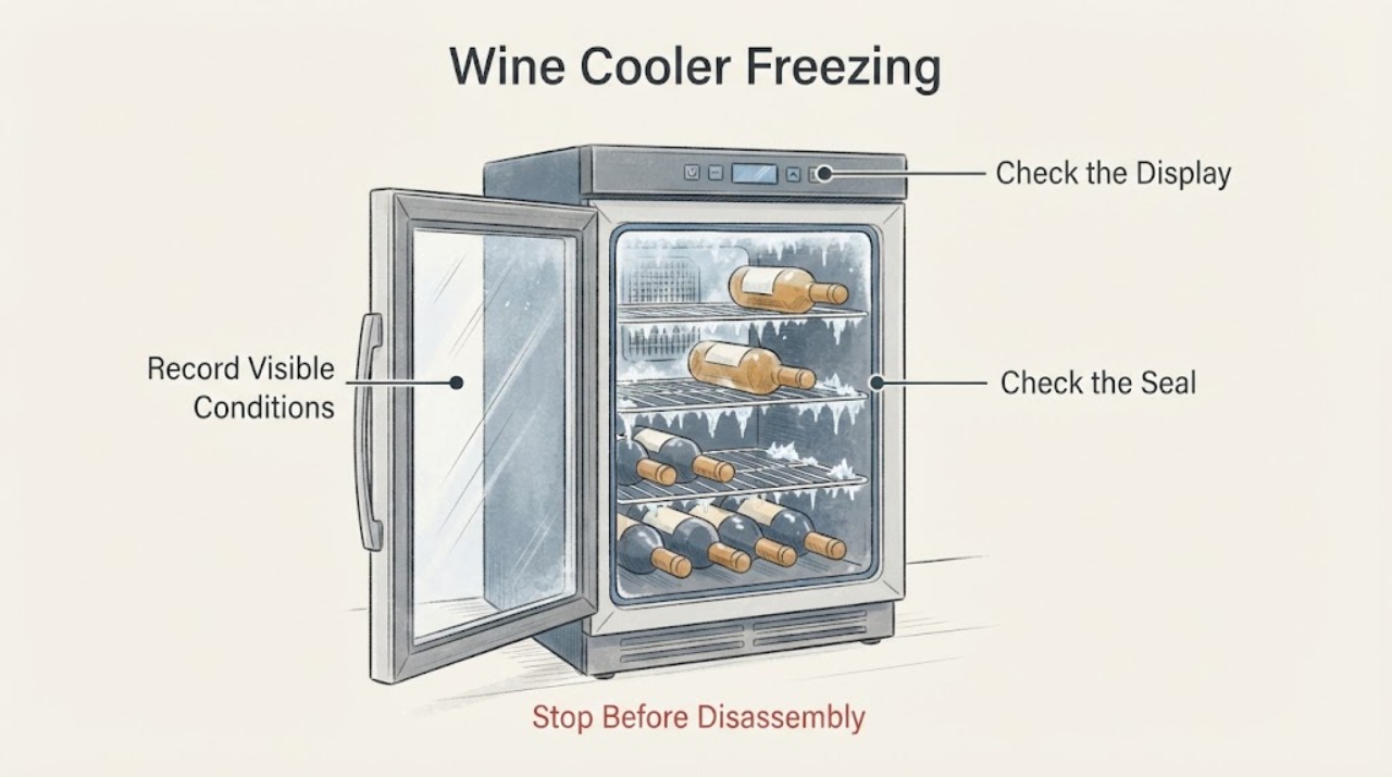 Wine Cooler Freezing