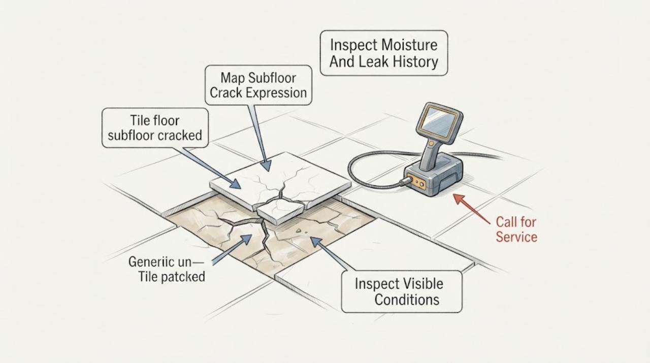 Tile floor subfloor cracked