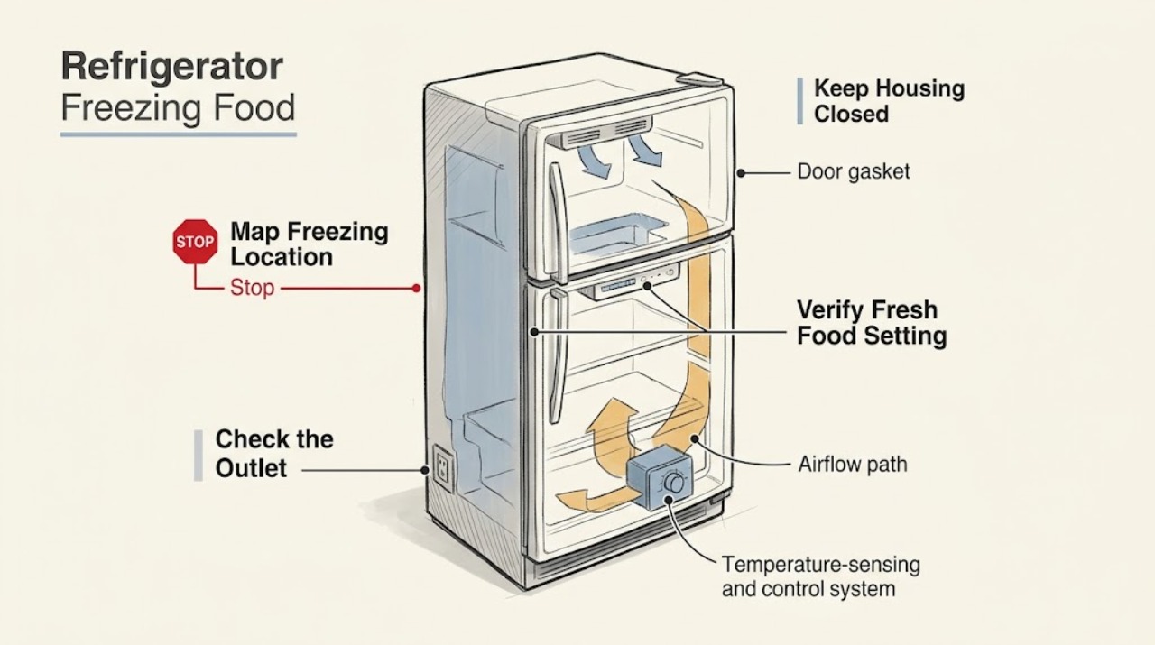 Refrigerator Freezing Food
