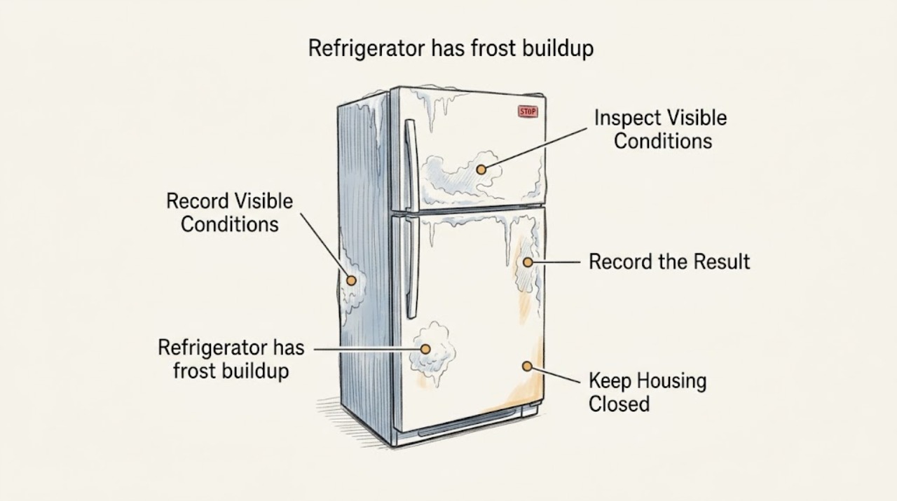 Refrigerator has frost buildup