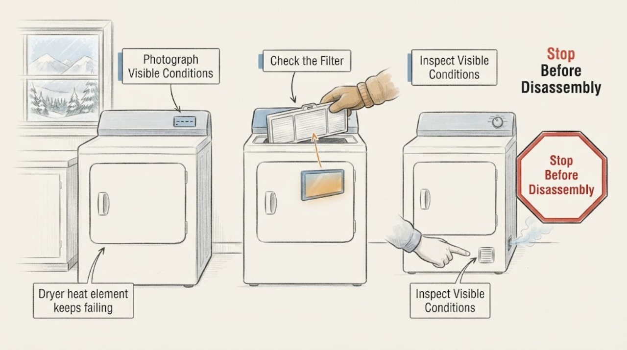Dryer heat element keeps failing