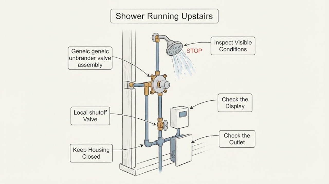Shower Running Upstairs