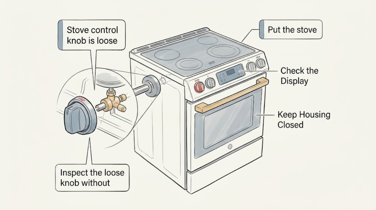 Stove control knob is loose