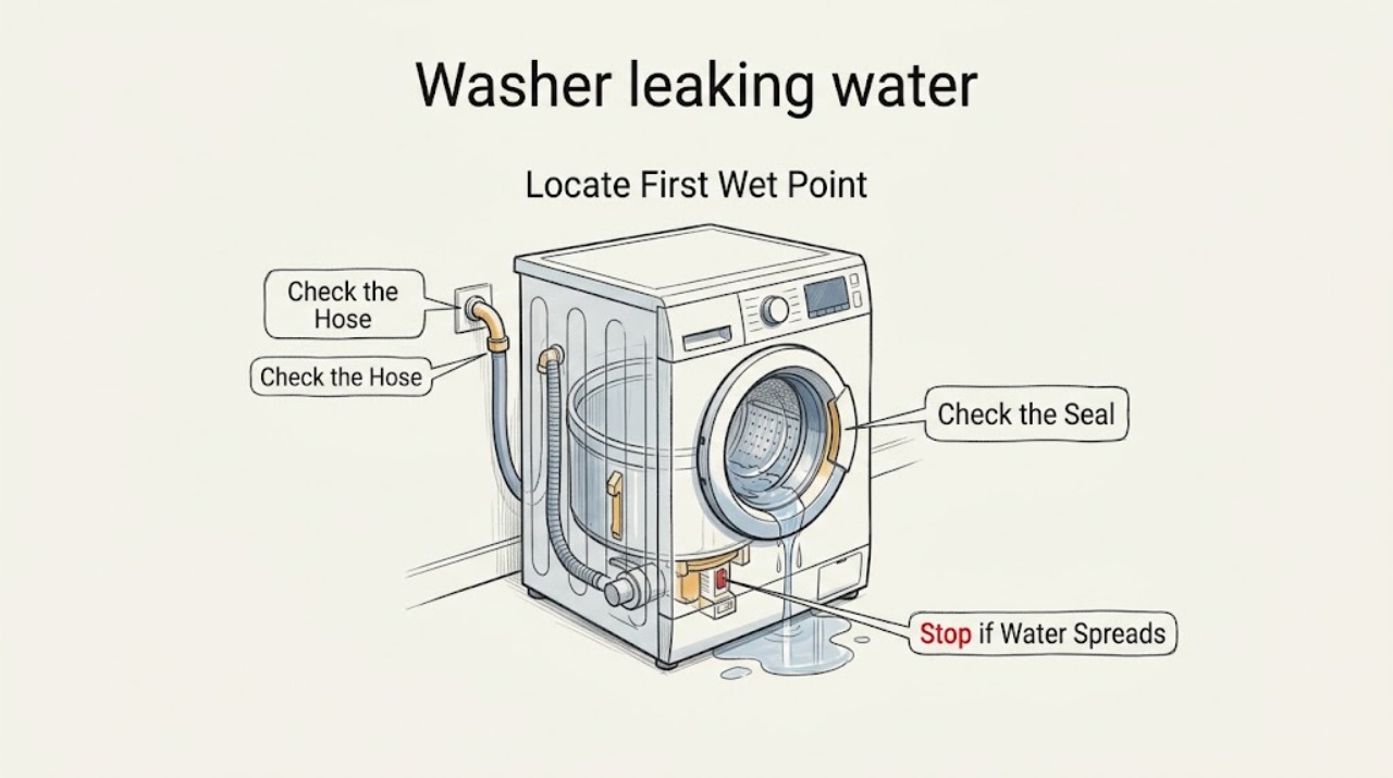 Washer leaking water
