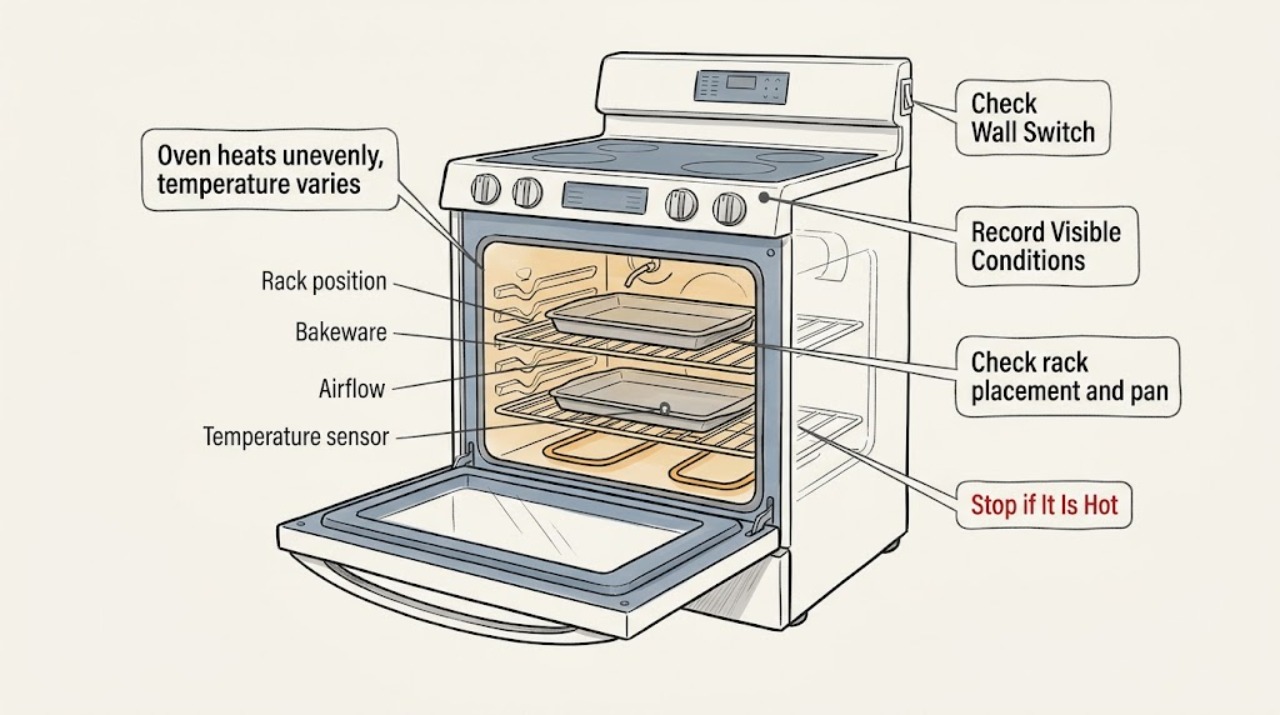 Oven heats unevenly, temperature varies