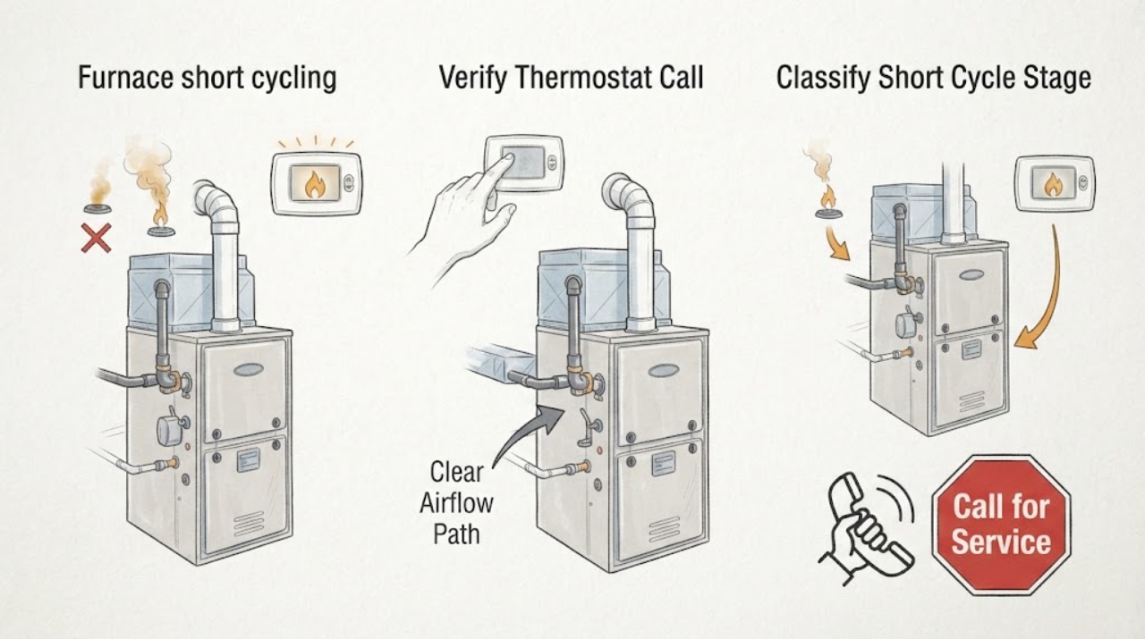 Furnace short cycling