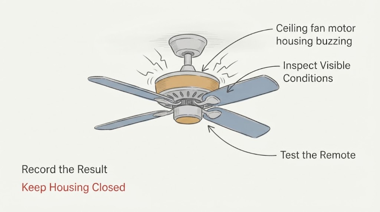 Ceiling fan motor housing buzzing