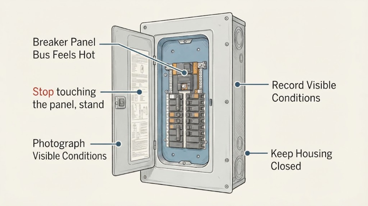 Breaker Panel Bus Feels Hot