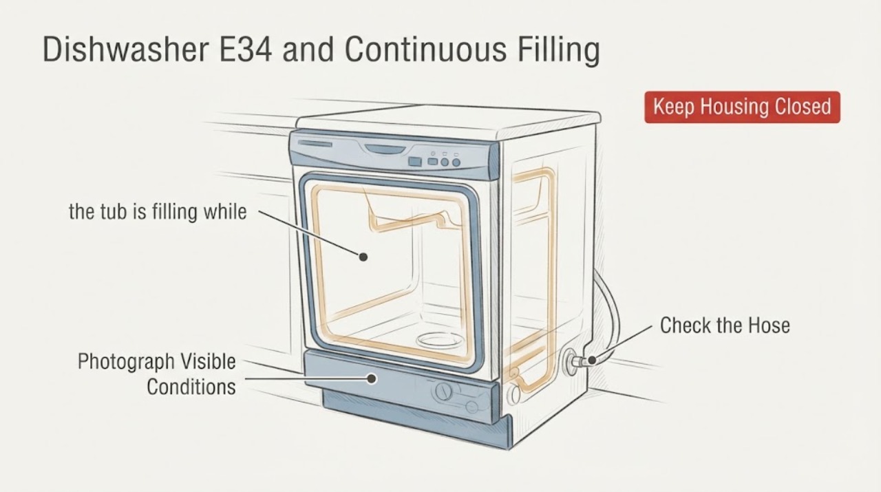 Dishwasher E34 and Continuous Filling