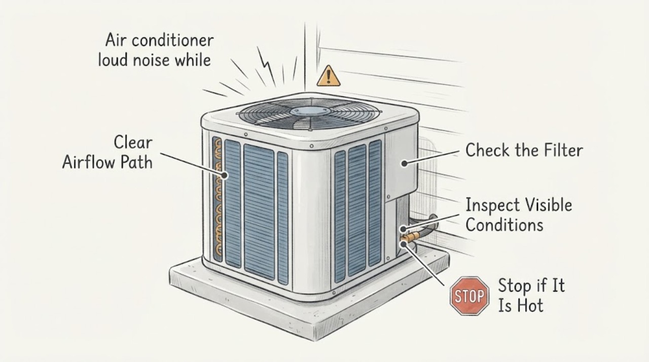 Air conditioner loud noise while
