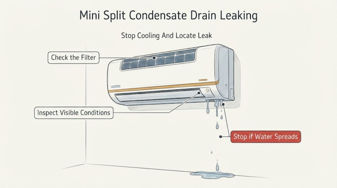 Mini Split Condensate Drain Leaking