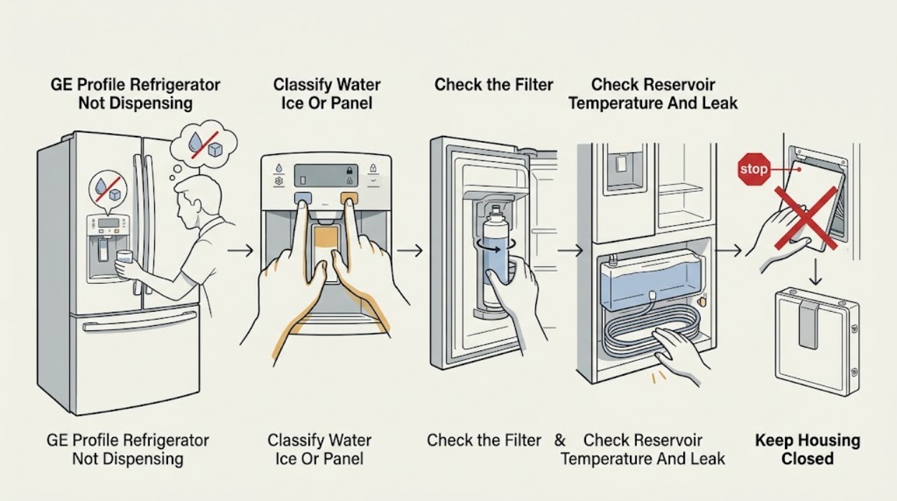 GE Profile Refrigerator Not Dispensing