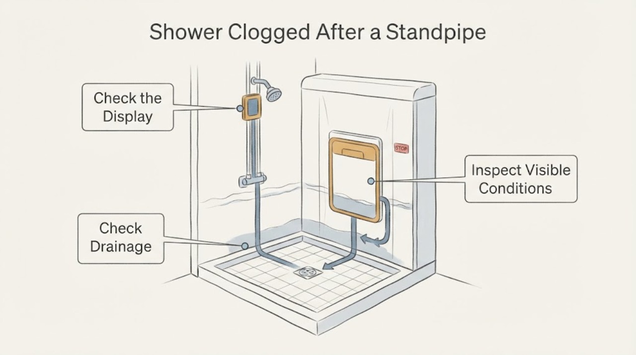Shower Clogged After a Standpipe