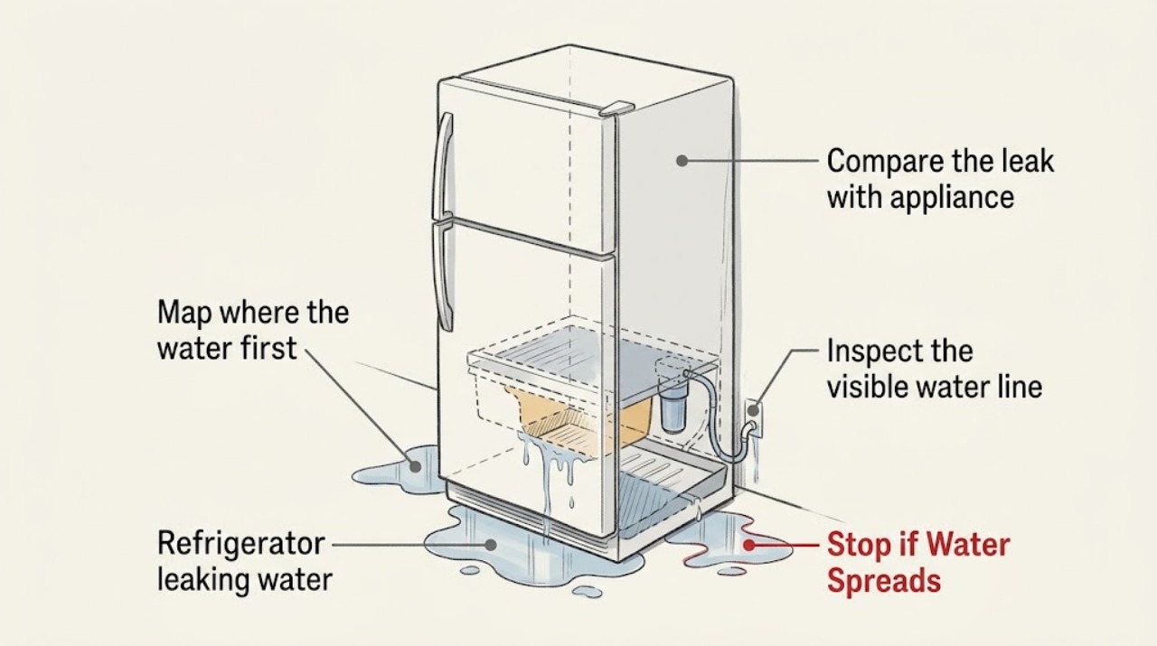 Refrigerator leaking water