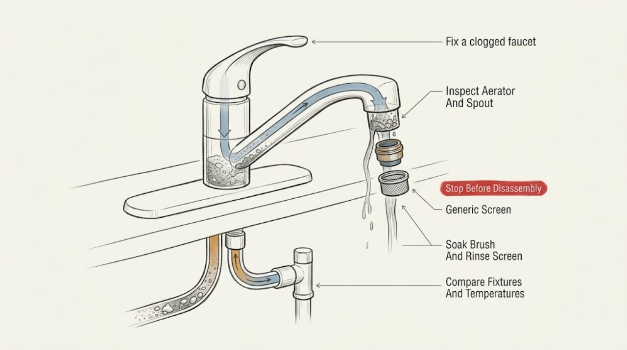 Fix a clogged faucet