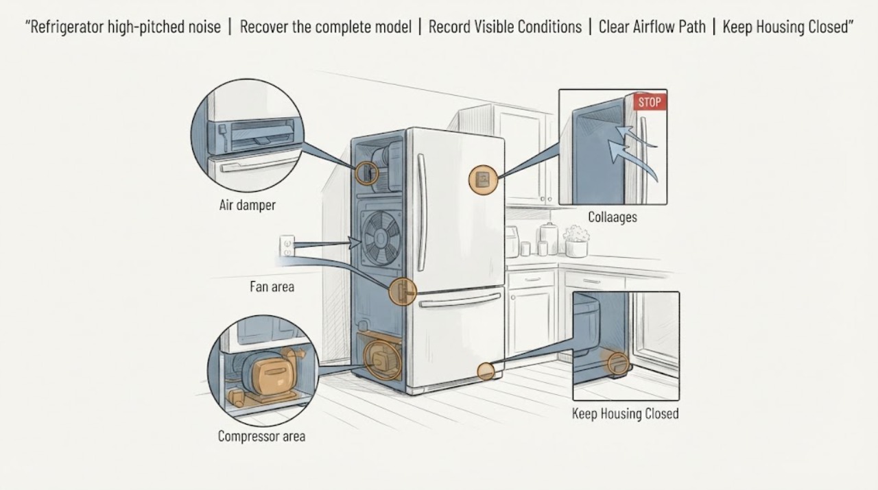 Refrigerator high-pitched noise