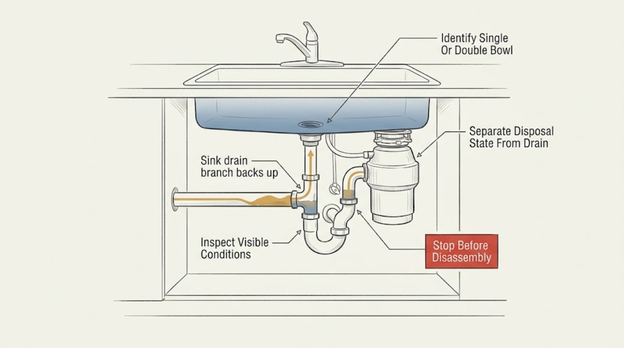 Sink drain branch backs up