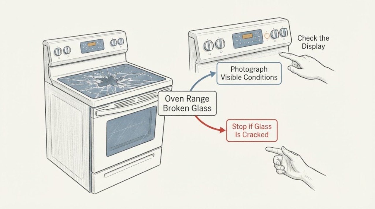 Oven Range Broken Glass