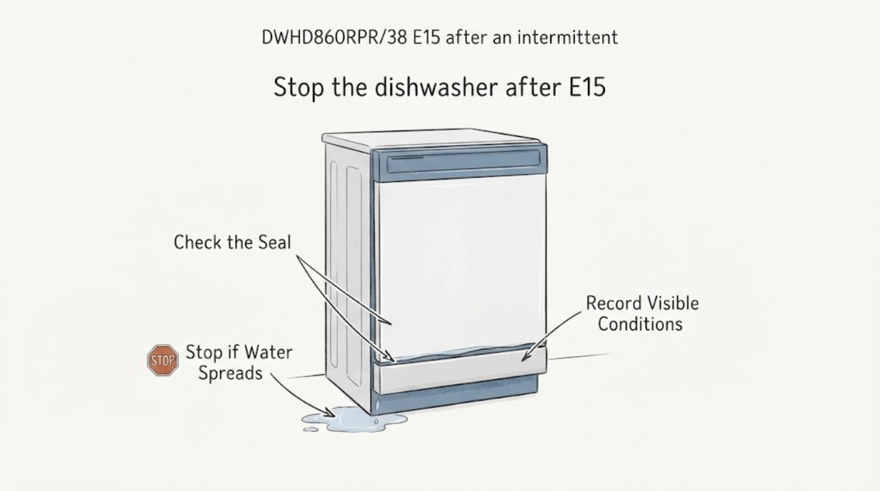 DWHD860RPR/38 E15 after an intermittent