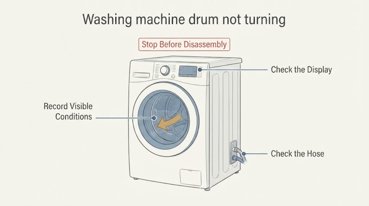 Washing machine drum not turning