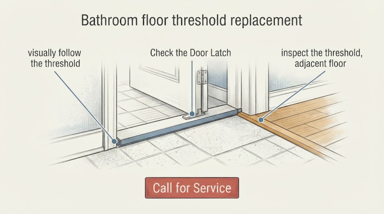 Bathroom floor threshold replacement