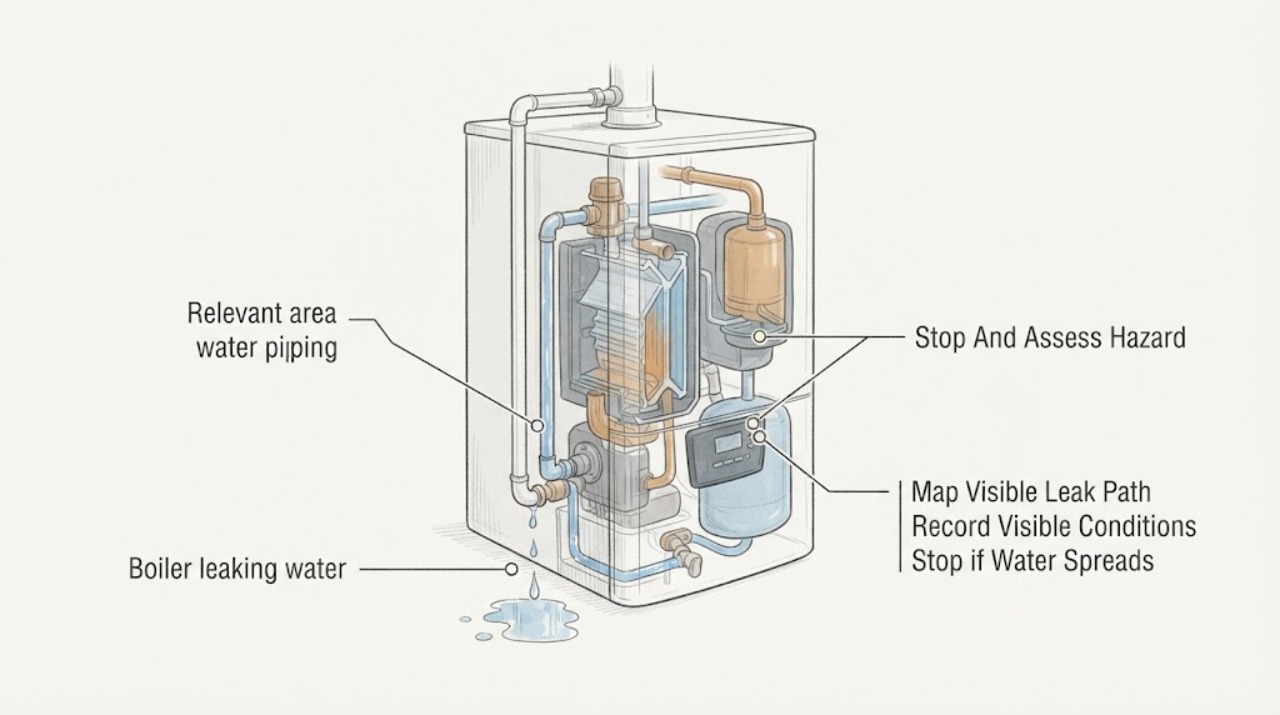Boiler leaking water