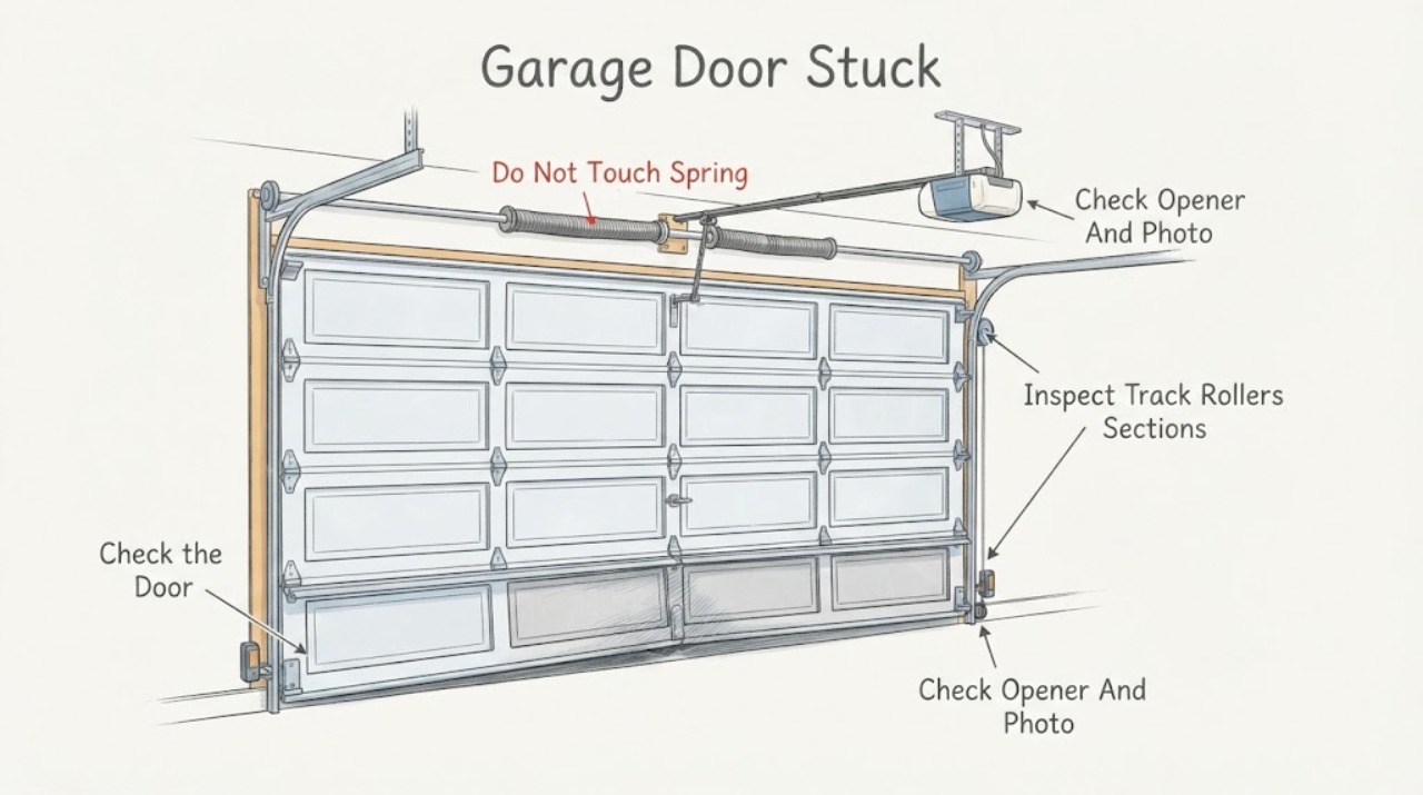 Garage door stuck