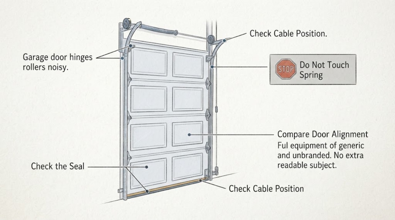 Garage door hinges rollers noisy