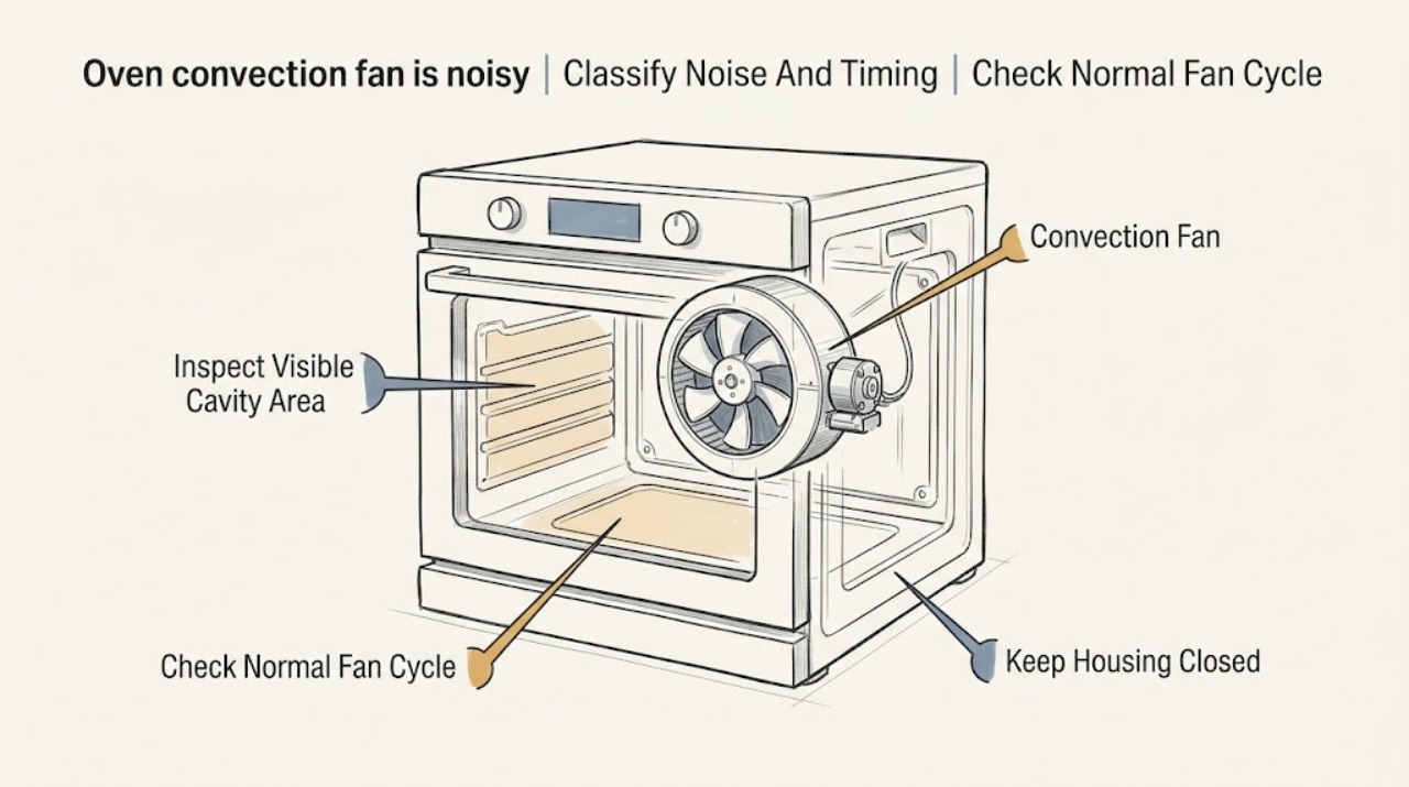 Oven convection fan is noisy