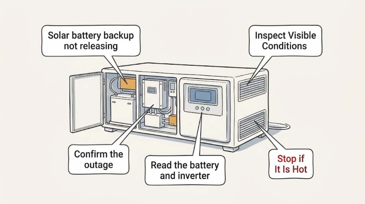 Solar battery backup not releasing