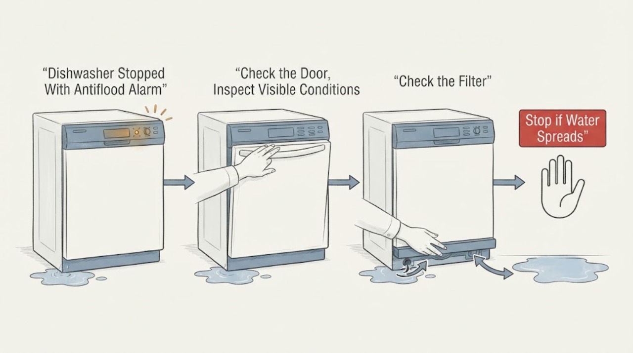 Dishwasher Stopped With Antiflood Alarm