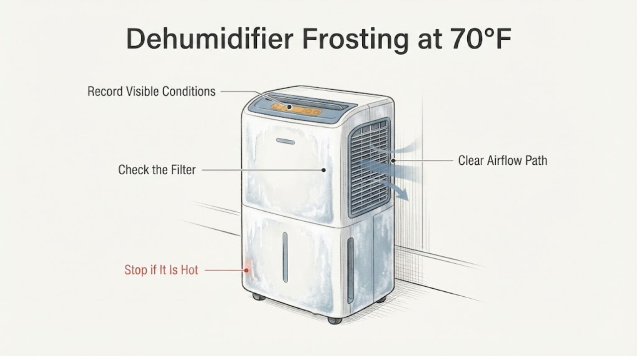 Dehumidifier Frosting at 70°F
