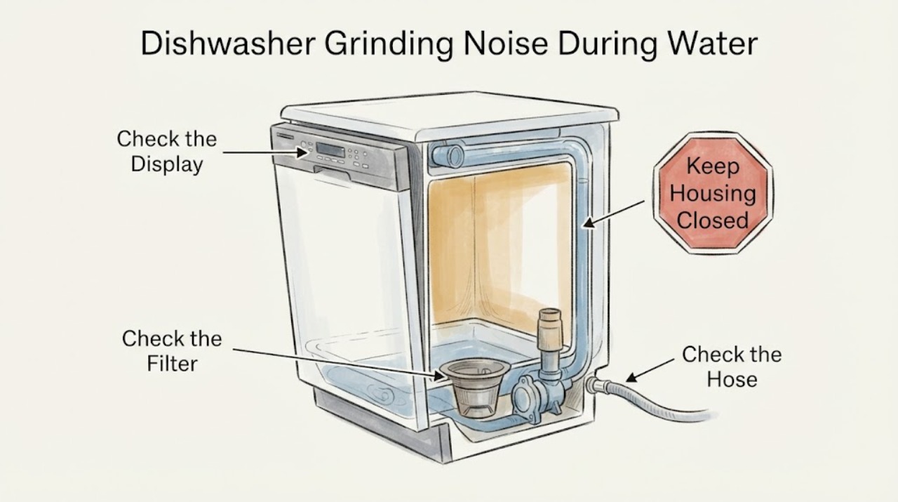 Dishwasher Grinding Noise During Water