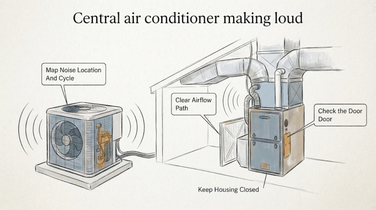Central air conditioner making loud