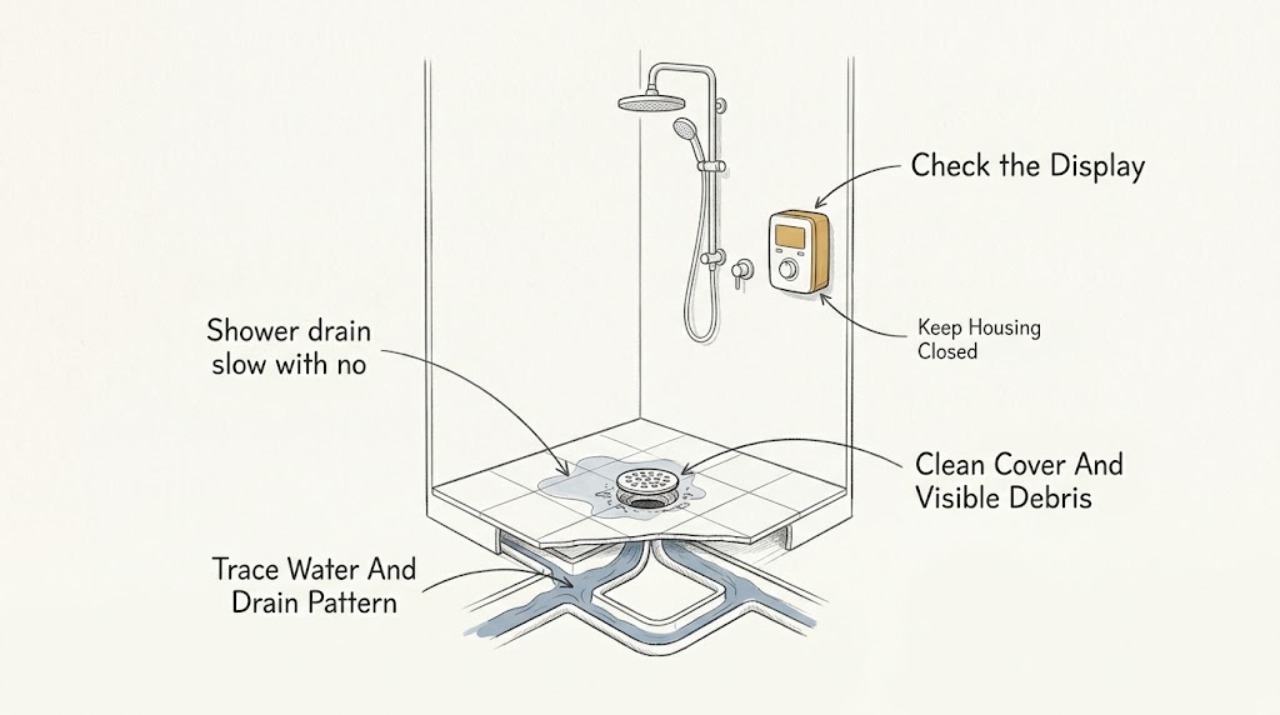 Shower drain slow with no