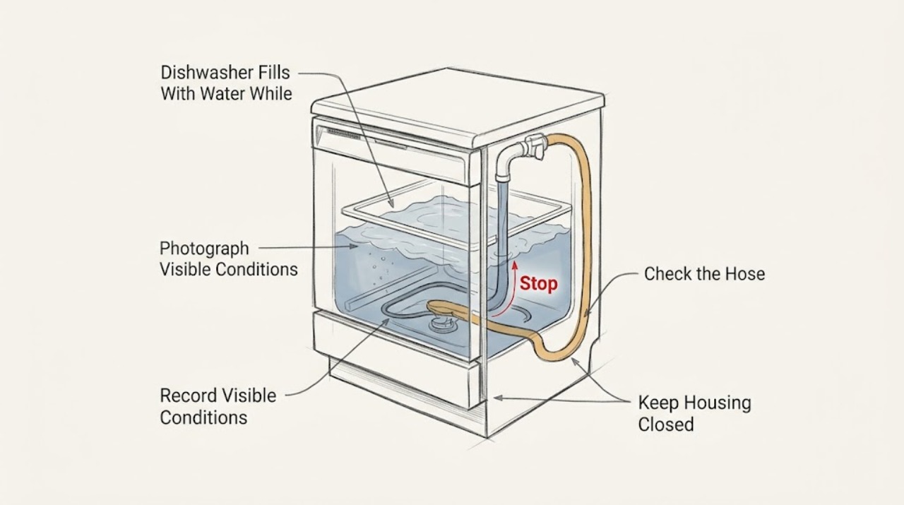 Dishwasher Fills With Water While