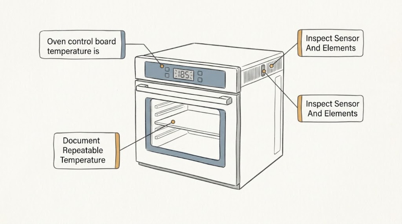 Oven control board temperature is