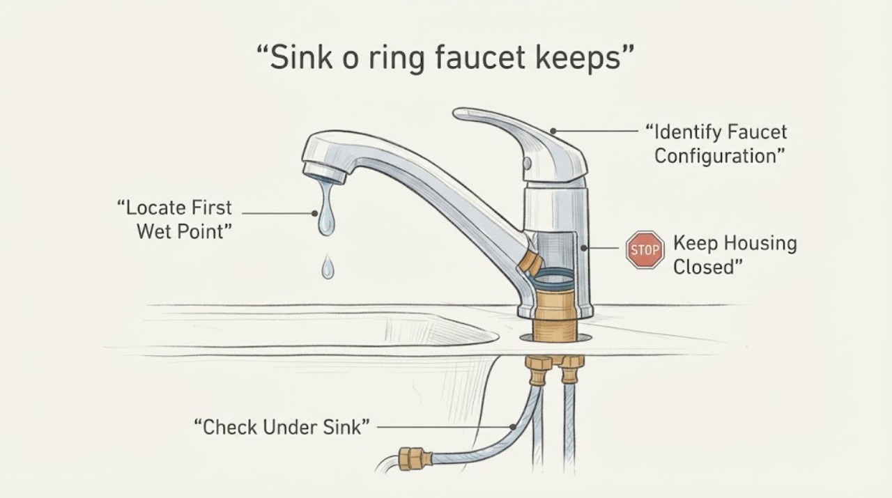 Sink o ring faucet keeps