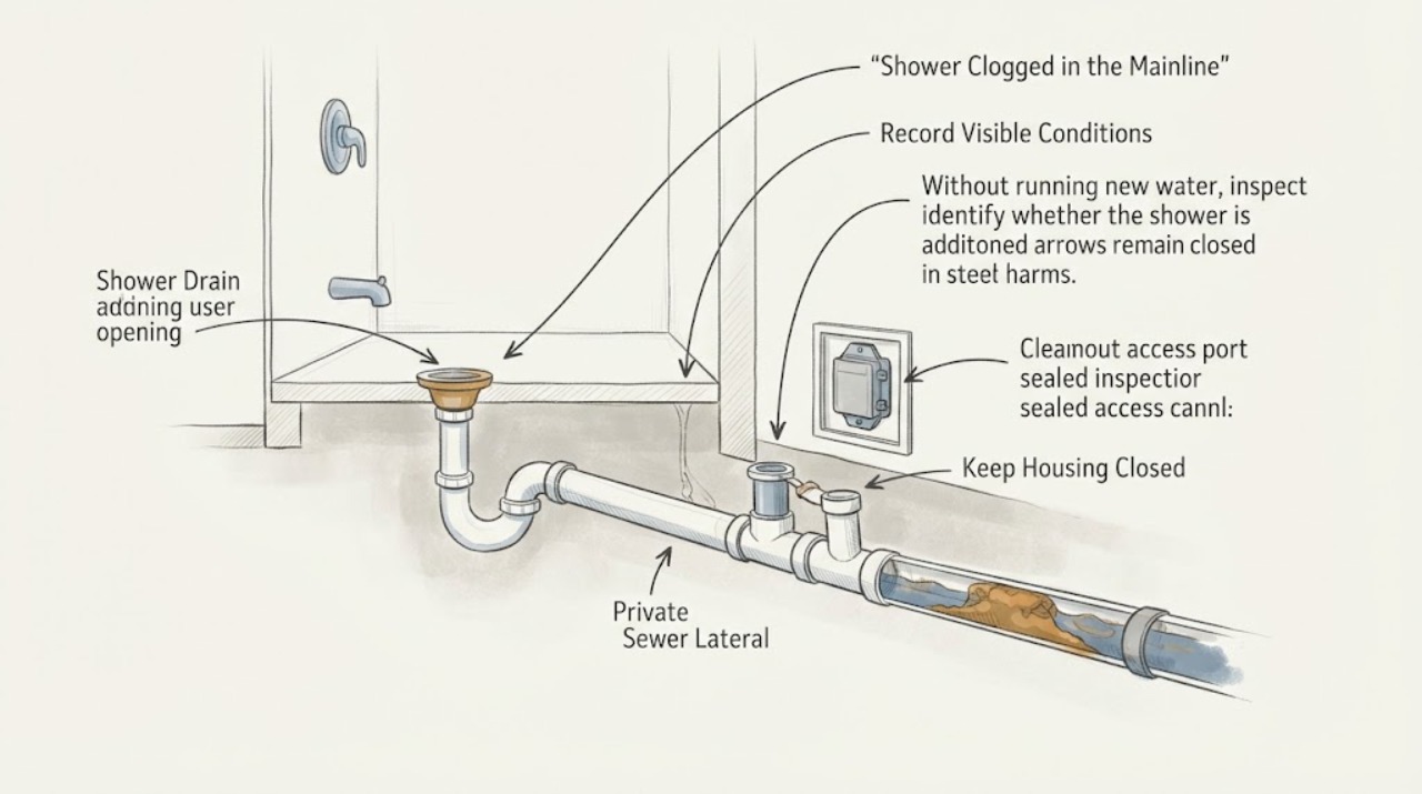 Shower Clogged in the Mainline
