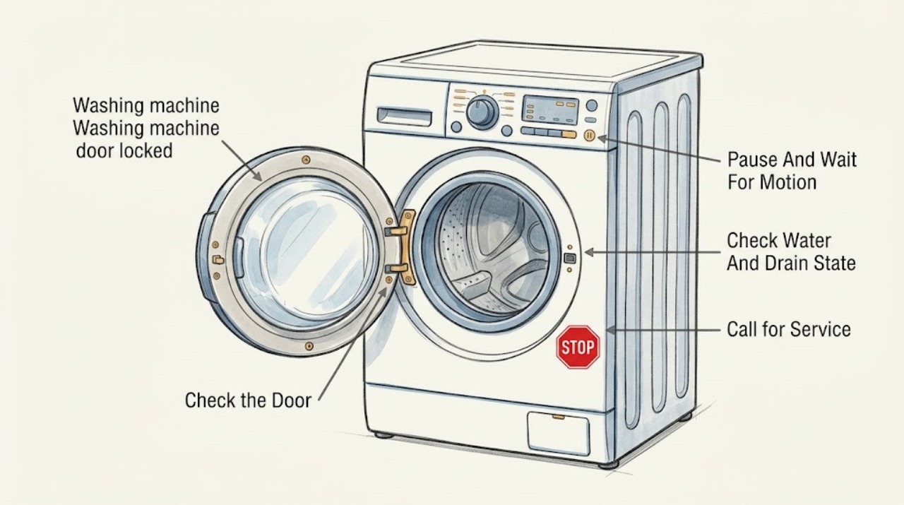 Washing machine door locked