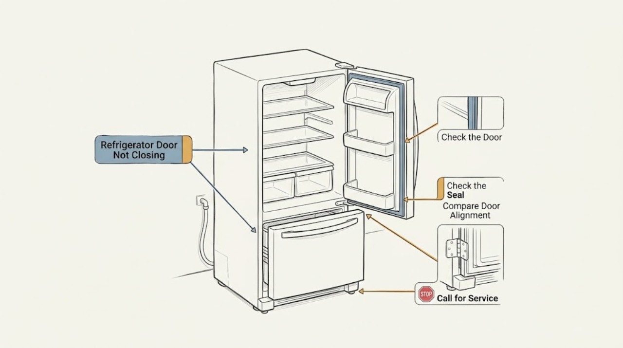 Refrigerator Door Not Closing